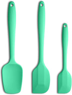 Silicone Spatula 3-piece Set, Ergonomic Handle High Heat-Resistant Spatulas, Non-stick Rubber Spatulas with Stainless Steel Core, Macaron Green