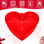 10 Inch Heart Shaped Cake Pans, 2 Pack Nonstick Large Heart Cake Molds Silicone Baking Molds for Cheesecakes, Chocolate Cakes, Brownies