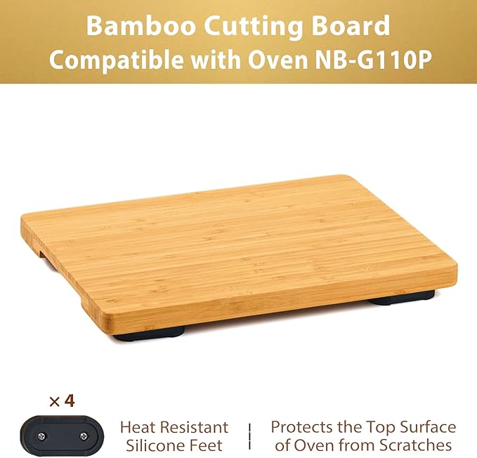 Cutting board Compatible with Panasonic NB-G110P FlashXpress Toaster Oven (Oven Excluded), Countertop Oven Accessories, With Heat Resistant Non-Skid Silicone Feet, Protects Cabinet, More Storage Space