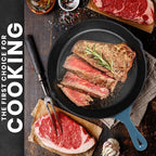 Utopia Kitchen Saute Fry Pan - Pre-Seasoned Cast Iron Skillet Set 3-Piece - Frying Pan - 6 Inch, 8 Inch and 10 Inch Cast Iron Set - Cooking Gift for Men & Women (Teal)