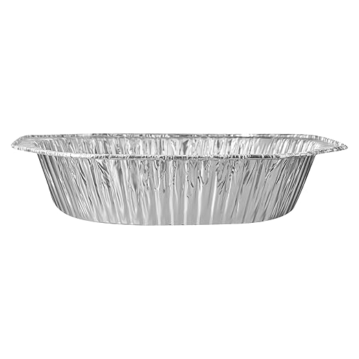 Restaurantware Foil Lux 17.6 x 14 x 3.1 Inch Oval Roasting Pans, 50 Oven-Ready Foil Pans - Freezable, Heavy-Duty, Aluminum Foil Disposable Baking Pans, For Cooking Turkey, Chicken, And More