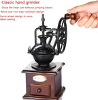 Manual Vintage Style Hand Coffee Grinder, Roller Mill, Cast Iron, Adjustable Grind Thickness