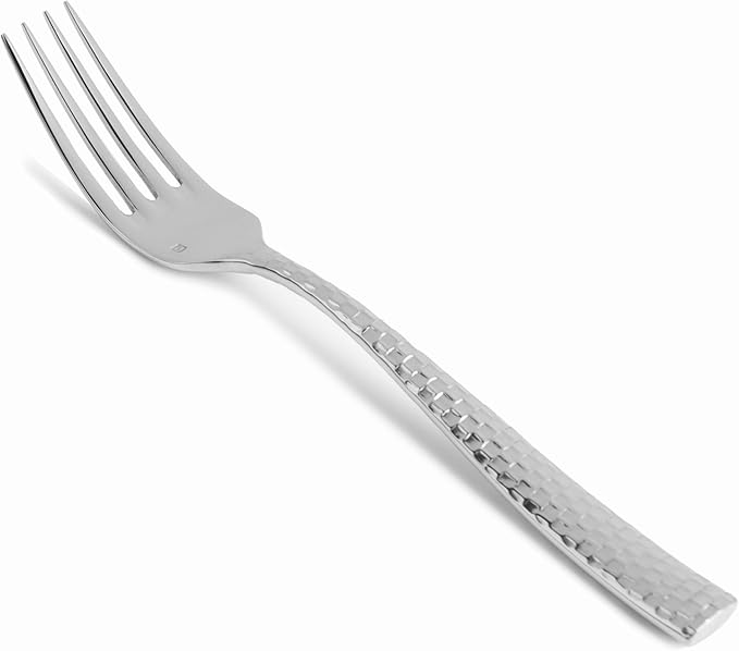 Fortessa Lucca Faceted 18/10 Stainless Steel Flatware Table Fork, Set of 12