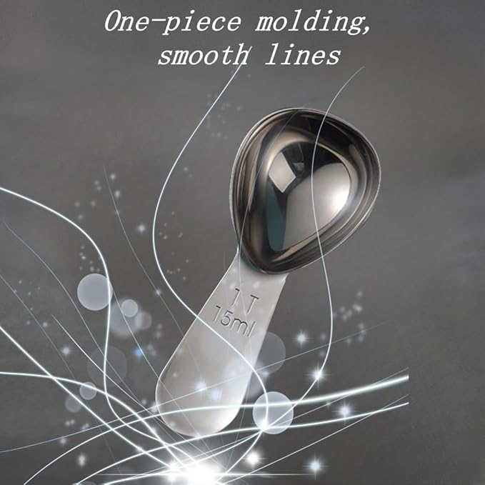 CoaGu 2-Pack Mini Coffee Scoops 15ml - Short Handle Stainless Steel Spoons for Coffee, Baking & Supplements, Non-Slip Grip | Fits Espresso Bags & Spice Containers