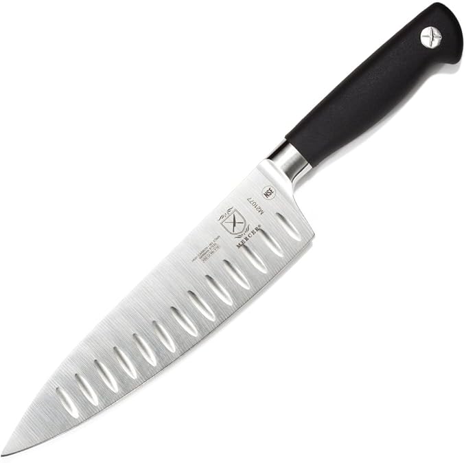 Mercer Culinary M21077 Genesis 8-Inch Granton Edge Chef's Knife,Black
