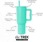 Simple Modern 40 oz Trek Tumbler with Handle and Straw Lid | Cup Holder Friendly Insulated Stainless Steel Travel Mug | Tropical Wave