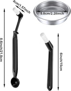 Zhehao Coffee Machine Brush Cleaner 4 Pieces Coffee Machine Brush with Spoon and 1 Piece 58 mm Stainless Steel Back Flush Insert Metal Blind Filter