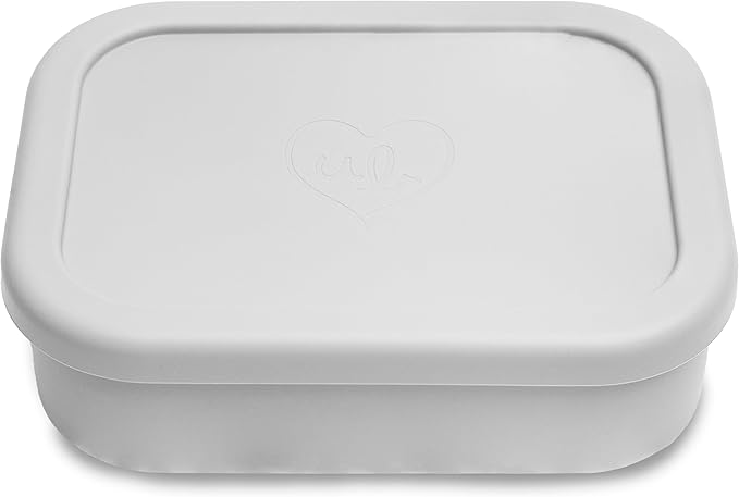 Leak Proof Bento Box Food-Grade Silicone Bento, BPA, Phthalate, Lead, & PVC Free - Bento Lunch Box for Daycare, Kids, & Adults - Leak Resistant Sets With Lids Snack Box Container (Grey)