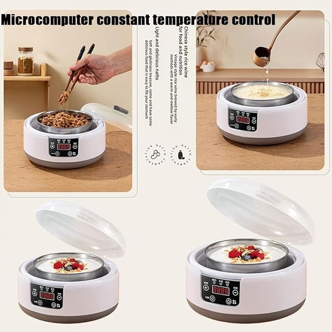 Yoghurt Maker Machine,2025 New Yoghurt Maker,Yogurt Maker With Adjustable Temperature & Time Control,Perfect Wellness Gifts For Men & Women (white)