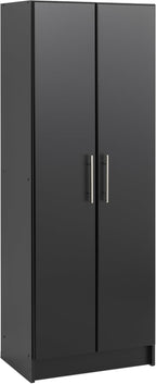 Prepac Elite 24" Storage Cabinet, Black Storage Cabinet, Bathroom Cabinet, Pantry Cabinet with 3 Shelves 16" D x 24" W x 65" H, BES-2464
