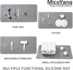 Silicone Dish Drying Mat for Multiple Usage,Easy clean,Eco-friendly,Heat-resistant Silicone Mat for Kitchen Counter or Sink,Refrigerator or Drawer Liner Grey 5XL 36inches x 18inches