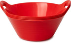Tiawudi 4 Pack Snack Bowls (4.9L Large), Plastic Serving Bowls for Party, Large Bowls with Handles for Kitchen, Fruit, Cereal, Candy, Salad and Chip, Microwave Safe