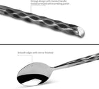 Silverware Set Stainless Steel Flatware Set Cutlery Set Vintage with Twisted Handle Mirror Finished 20 Pieces Service for 4