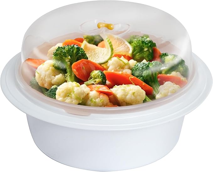 Trenton Gifts Microwave Steamer for Vegetables - Veggie Steamer Microwavable, Ideal for Cooking Fresh Vegetables. BPA Free, Dishwasher Safe