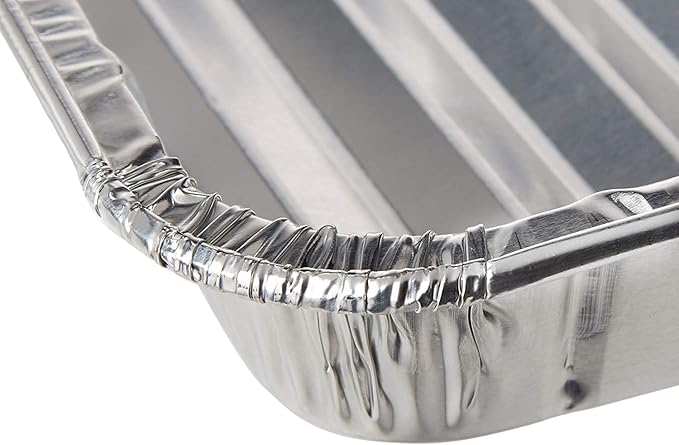 Pack of 20 Disposable Aluminum Foil Toaster Oven Pans-Mini Broiler Pans | BPA Free | Perfect for Small Cakes or Personal Quiche | Standard Size - 8 1/2" x 6"