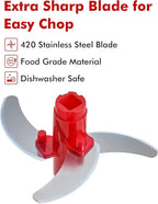 GDL Manual Food Chopper, Hand Pull String Onion Chopper Cutter, Dishwasher Safe Vegetable Chopper Food Mincer, No BPA Food Grade Material, 2.5 Cups 0.6L