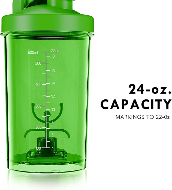 Electric Shaker Bottle USB C Rechargeable Protein Shaker Bottle Shaker cups for Protein Shakes Mixer with 24oz BPA Free Tritan Meal Replacement Shakes Made with Tritan Portable Blender Cup (Green)