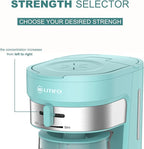 LITIFO Iced Tea Maker and Iced Coffee Maker Brewing System with 2.5-quart Pitcher, sliding strength selector for Taste Customization, Stainless Steel (Green)