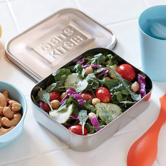 Stainless Steel Bento Box Lunch and Snack Container for Kids and Adults, 1 Compartment, 3 Cup Capacity, Color-Silver