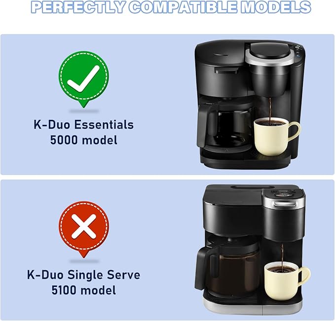 12 Cup Coffee Maker Carafe Replacement Pot Compatible with Keurig 5000 & 5500 K-Duo Essentials and K-Duo Hot & Iced Brewers K5600 (Gen 2) Only (NOT Fit K-Duo 5100 Model)