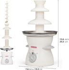 3 Tier Mini Chocolate Fountain Machine, Easy to Use & Clean, Great for Parties, Events & Weddings, 22 Oz Capacity, White