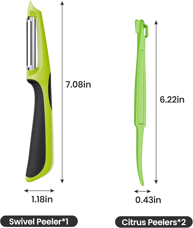 Vegetable Peeler, Swivel Peelers for Kitchen with Non-Slip Grip Handle,Green