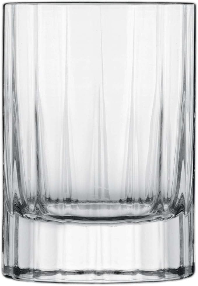 Luigi Bormioli Bach 2.25 oz Liqueur Glasses, Set of 4 - Fine Laser-Cut Rims Durable Thick Base, Made of SON-hyx Crystal - Sinuous Design Mixed Drink Glass - Made in Italy, Dishwasher Safe
