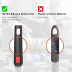 Hotec Silicone Spatula Turner for Nonstick Cookware, Cooking Spatulas 600°F Heat Resistant Large Flexible Rubber Spatula Set of 3, Kitchen Utensils for Flipping Eggs, Burgers, Pancakes, Crepes