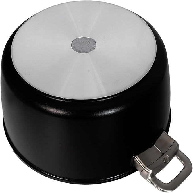 Swiss Diamond Nonstick Hybrid Ceramic and Diamond-Infused Stock Pots With Glass Lid, PFAS- and PFOA-free, Dishwasher & Oven Safe Up To 500 °F (8.5 Quart)