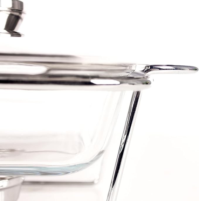 Casserole Dish Set Rectangle 3-in-1 Glass Baking Dish, with Stainless steel Lid and Silver rack, 1.3 Qt x 3 pcs Baking Pan For Casserole & Lasagna, Dishwasher Oven Freezer Microwave Safe