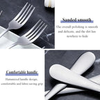 Berglander Salad Forks Set 24pcs, Stainless Steel 7.28" Dessert Forks, Flatware Silverware Fork for Home Kitchen, Restaurant, Hotel, Dishwasher Safe