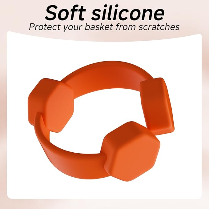 Air Fryer Magnet Silicone Buckle for Holding Down Air Fryer Parchment Paper, Lock Disposable Liners Safely & Prevent Paper to Burn,Orange,2 Set