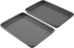 GoodCook Everyday Set of 2 Nonstick Steel 9" x 6.2" Toaster Oven Mini Baking Sheets, Gray