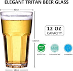 MICHLEY Unbreakable Drinking Glasses Set of 2, 12oz Tritan Plastic Highball Glass, Tumbler Glassware for Water Beer Juice