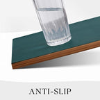 MOSAYT Vinyl Placemats Set of 6, Heat Resistant Place Mats 100% Waterproof Washable & Wipeable Faux Leather Reversible Table Mats for Kitchen Dining Party Indoor Outdoor, 12" x 17", Grey/Teal