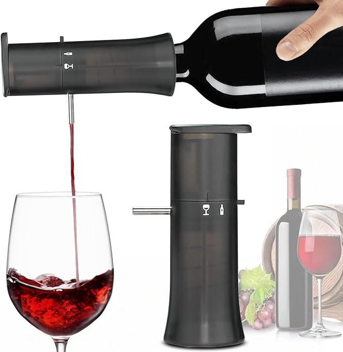 Vacuum Wine Dispenser, Multifunctional Wine Aerator, Wine Preservation System, Switchable Decanter & Wine Storage Function, Wine Accessories Gift for Wine Lovers, No Power & Consumables Required