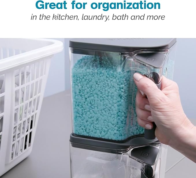 Polder Handle-It Canister, BPA-Free Plastic, Stackable Storage Canister, Air-Tight Food Storage Container, Canister for Kitchen Organization and Storage, 2.75-Quart