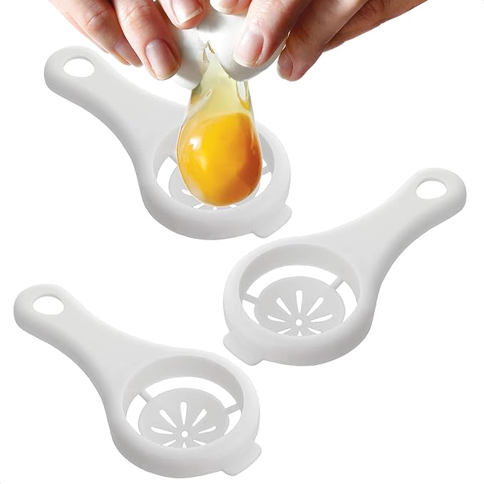 3 Pcs Egg Separators for Yolk – Easy-to-Use Egg Yolk Separator Set for Hassle-Free Cooking – Baking Gifts for Women, Divider to Simplify Meal Prep for Cakes & Pastries