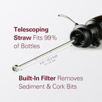 Wine Aerator Adjustable 0-4 Hours, Rechargeable Wine Air Aerator, Electric Wine Decanter, Wine Pourer for Wine, Gift for Men, Boyfriend, Dad (Black)