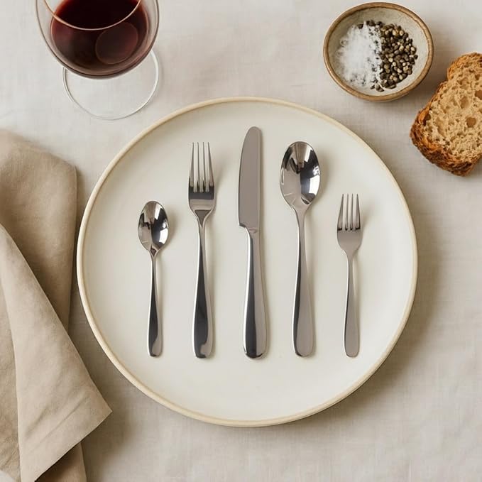 Silverware Set, 30 Piece Forged Flatware Set Cutlery Set Premium Stainless Steel, Service for 6, for Kitchen, Home, Wedding, Party, Mirror Polished Dishwasher Safe (Silver, 30 - Piece)