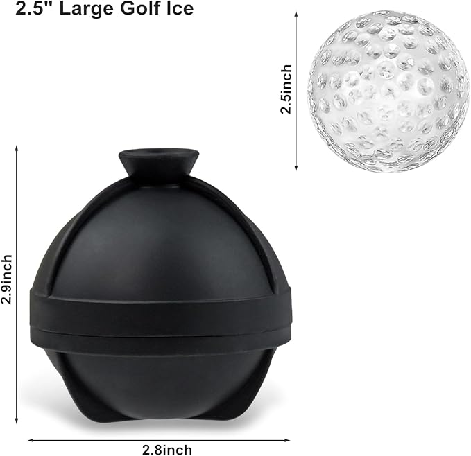 Bangp Golf Ball Ice Molds Set of 2,Whiskey Round Ice Cube Molds, Novelty Sphere Ice Molds Create 2.5 Inch Golf Ice Balls - Each Stone Keeps Your Drinks Cool and Unique,for Men and Women