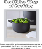 Professional Large Micro Cooker for Microwave 2 Quart | Food Steamer Pot for Vegetable, Melting Butter | BPA Free, Dishwasher Safe Cookware