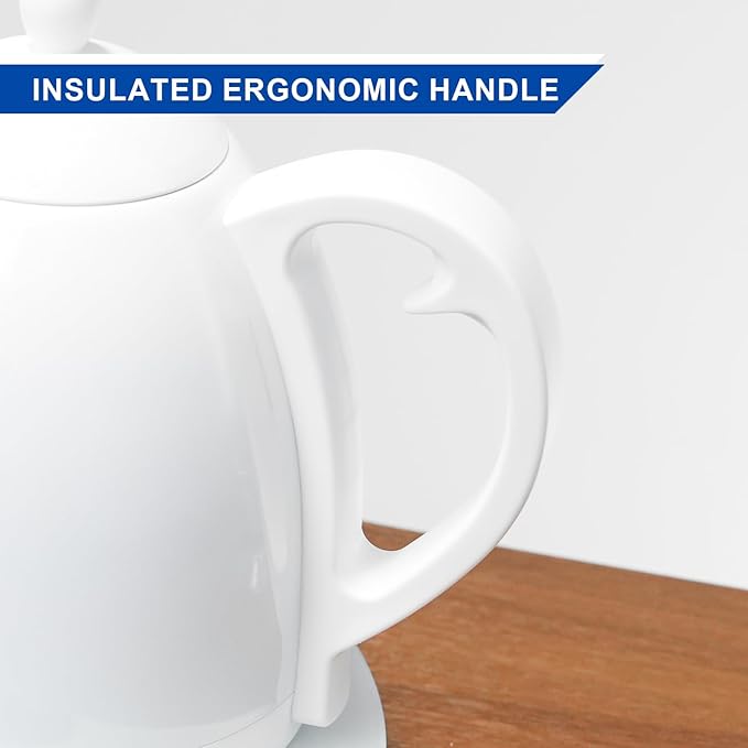 Bonavita Cosmopolitan 1.0L Gooseneck Electric Kettle, Stainless Steel Water Boiler for Coffee Brew and Tea Precise Pour Control, 6 Preset Temps, Glass Touch Panel, 1200W Fast Boil, White