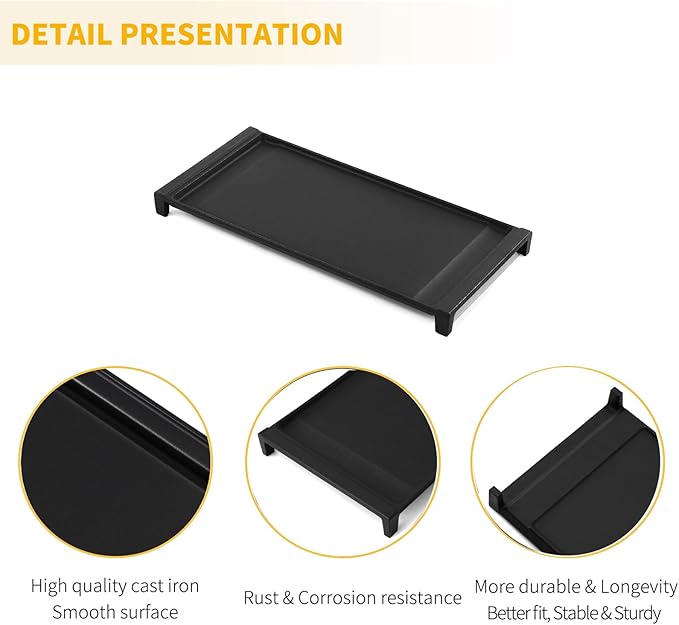 Allstare WB31X24738 Griddle Replacement Parts for GE Gas Stove Parts WB31X49806 Cast Iron Center Griddle Plate 19.5" x 9" General Electric Gas Range Stove Top Griddle GE Cooktop Flat Top Pan 1 Pack
