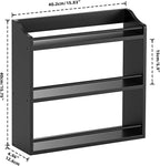 Bamboo Spice Rack Wall Mount or Tabletop Holder, 3-Tier Shelf for Seasoning Bottles Organizer, Medicine Holder (Black)