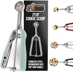 Gorilla Grip Stainless Steel Cookie Scoop for Baking, 2 TSP, Multipurpose Melon Baller, Meatball Spring Scoops, Perfect Portion Sizes, Easy Food Release, Scooper Size 100, BPA-Free Kitchen Tool, Mint