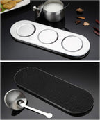 TENT TENTA KITCHEN 18/8 Stainless Steel Seasoning Containers Set Spice Jar Spice Rack Condiment Cruet Bottle Salt Pepper Sugar Storage Organizers with 3 Serving Spoons And Non-slip Base