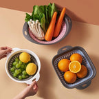 Collapsible Colander and Strainer,Silicone Strainer Colanders & Food Strainers,for Vegetable and Fruit, Kitchen Essentials