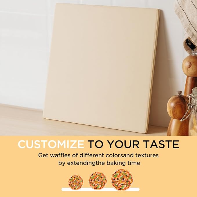 Pizza Stone for Oven and Grill, Heavy Duty Cordierite Baking Pan, Square Baking Stone for Bread, Cookie, 14x14 Inch