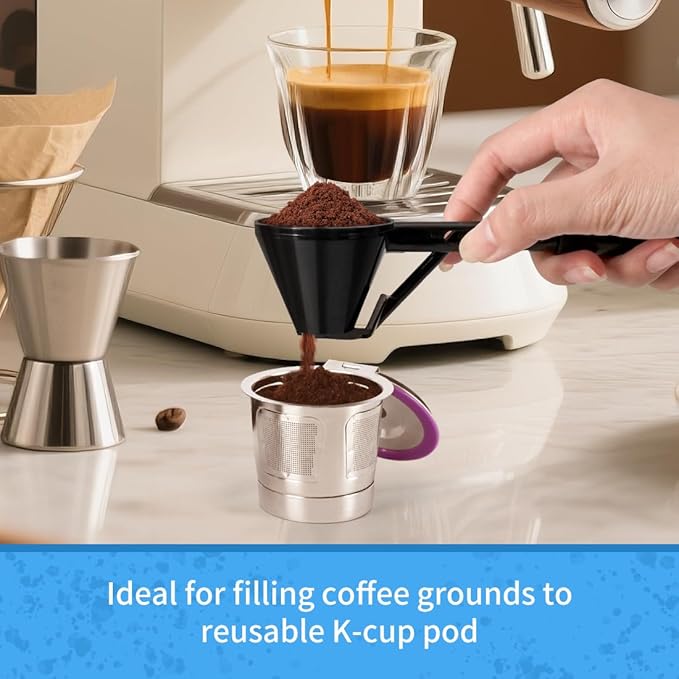 Scoop with Funnel for Water Bottles 2 Pack Small Funnel Scooper for Filling Formula Protein Powder Slide Bottom Scoop for Water Bottle